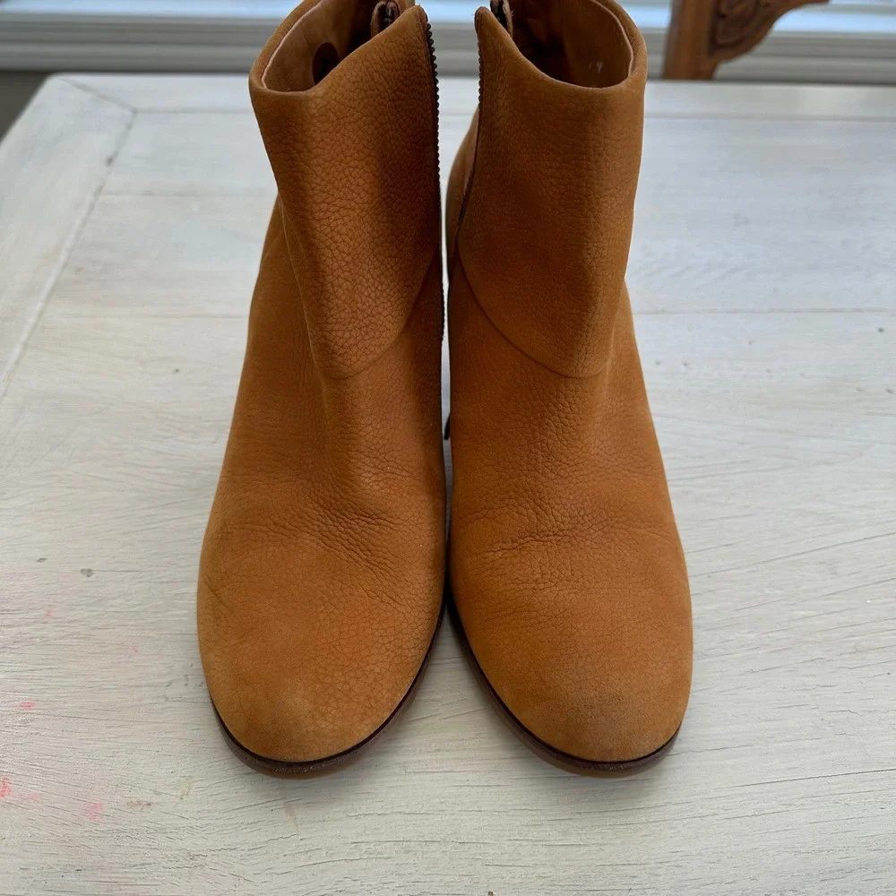 Cole‎ Haan Nike Air Pebbled Leather Ankle Boots Block Heel Boho Womens 10B